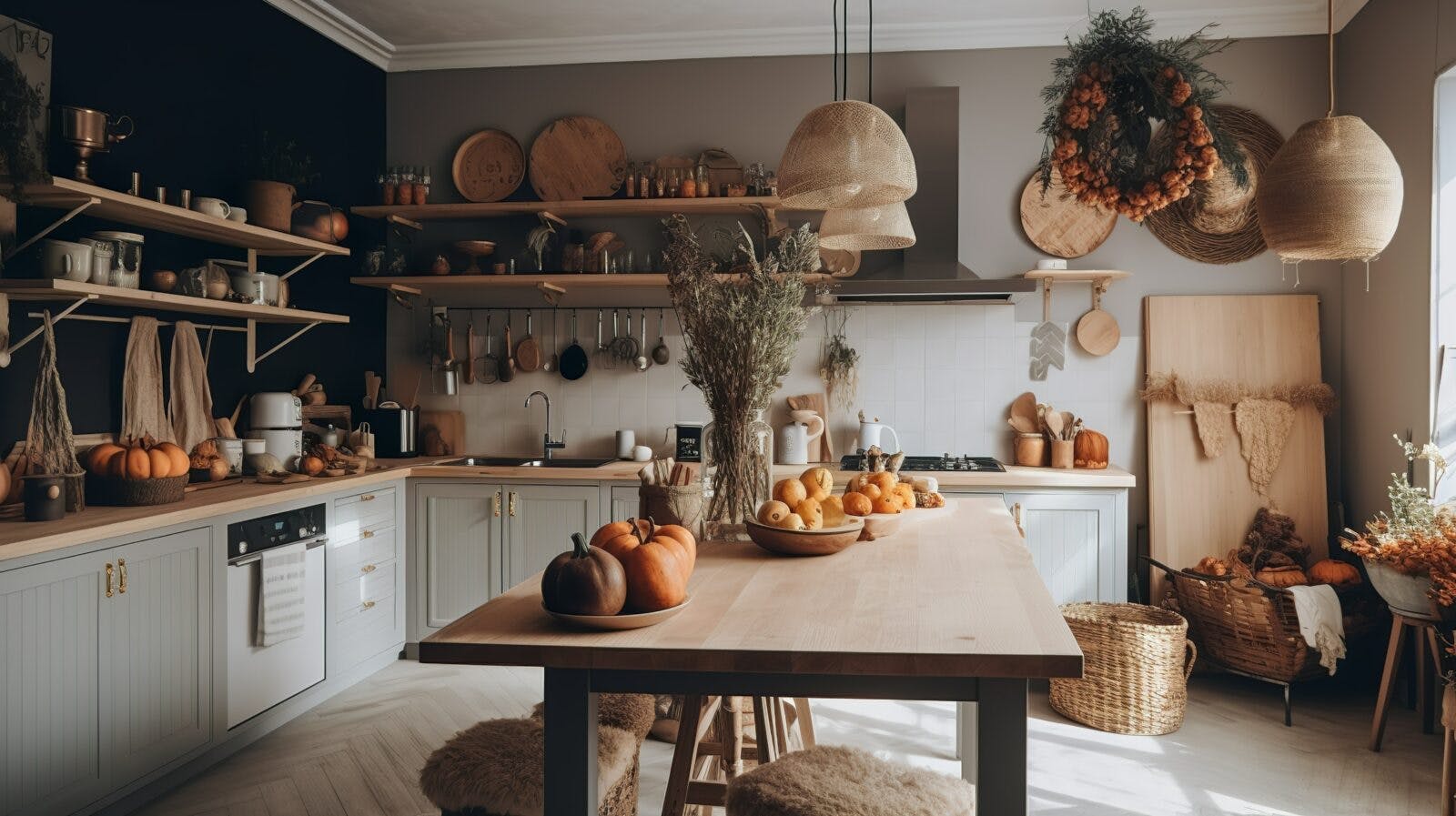 rustic kitchen farm table